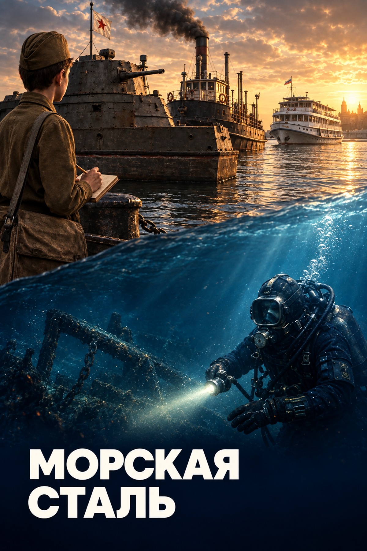 морская сталь (теплоход+водолазы)