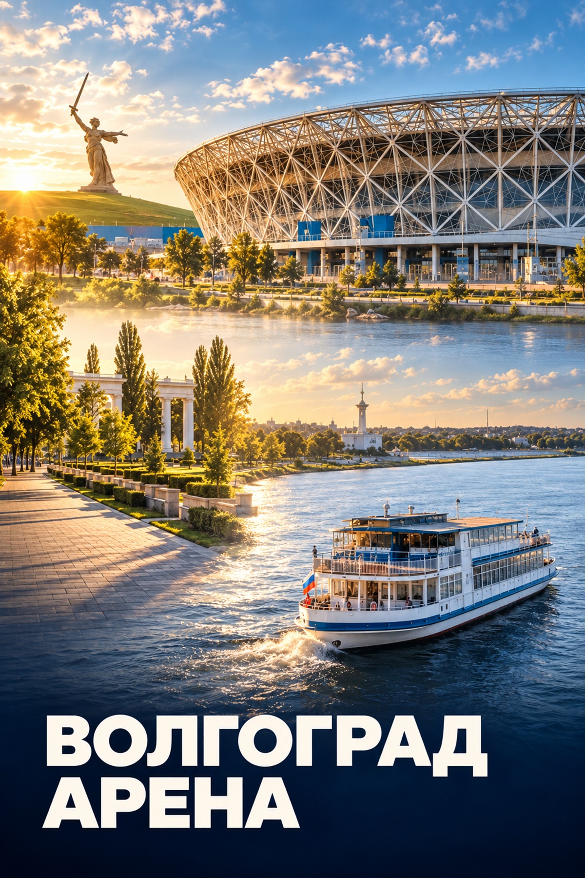 Волгоград Арена + теплоход